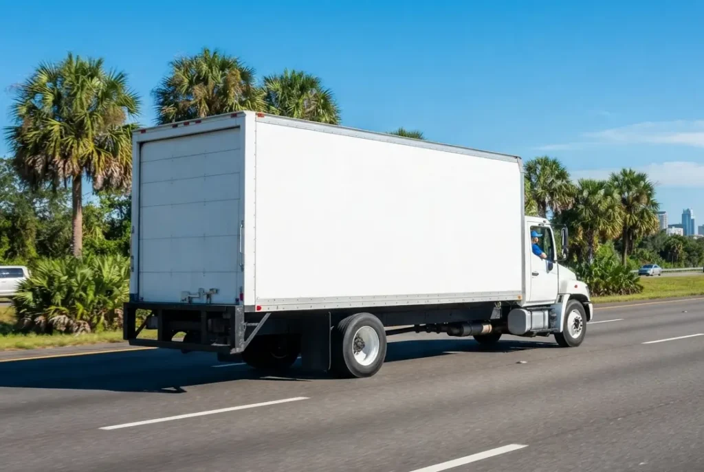 Moving Hub truck driving I-4 corridor from Tampa to Orlando
