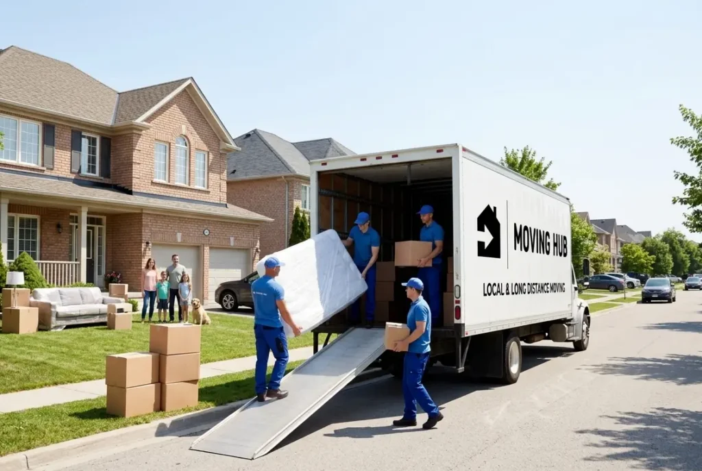 Best interstate moving companies USA Moving Hub licensed direct carrier crew loading a truck for a long distance move